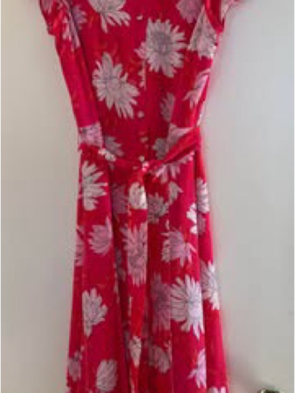 Talbots Coral-Red Floral Zip-Back Dress